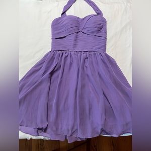 Victoria’s Queen purple chiffon dress.